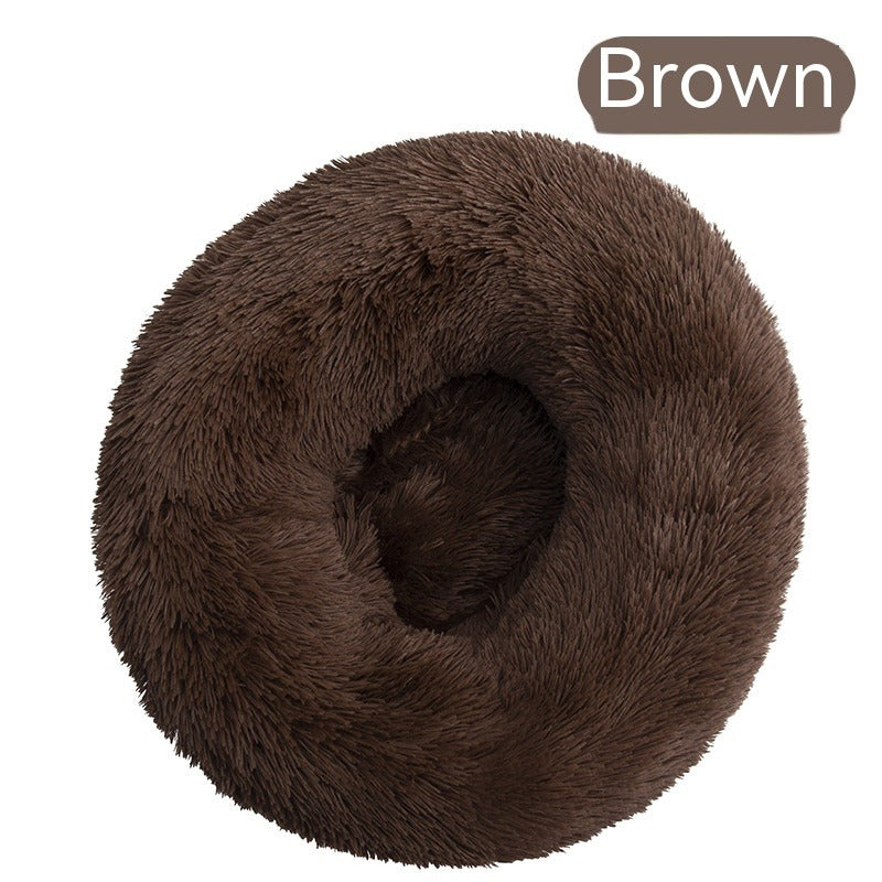 Plush Round Removable & Washable Pet Bed