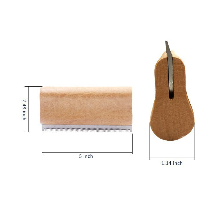 Solid Wood Handle Pet Hair Removal Comb