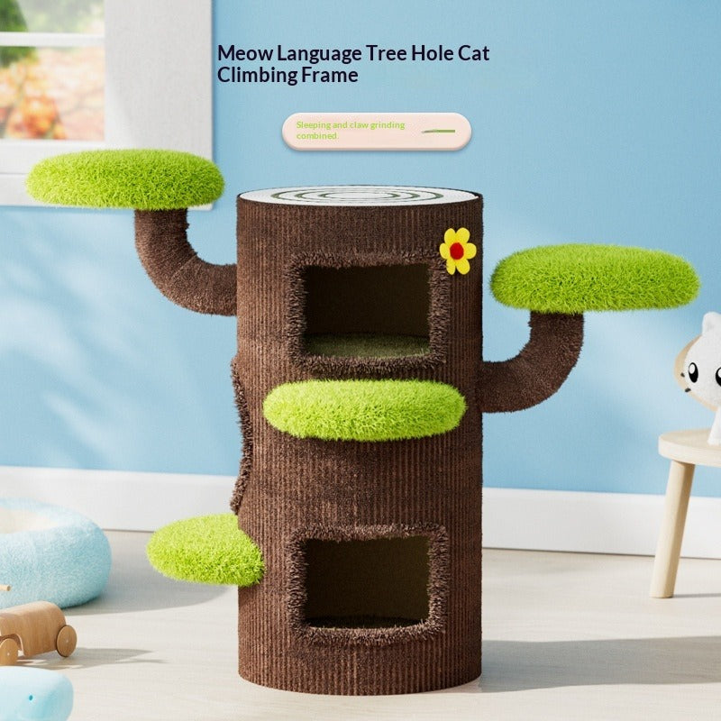 Vertical Cat Scratcher & Multi-level Cat Tree Bed