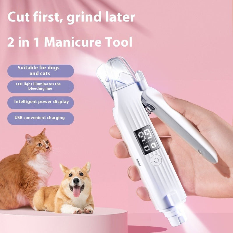 Rechargeable Pet Nail Clippers with LED Light