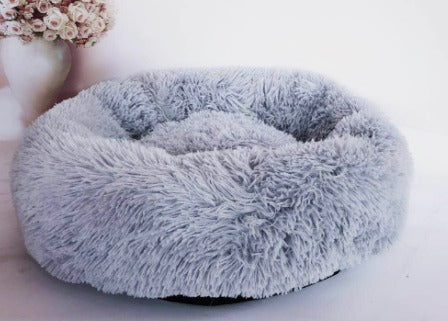 Plush Donut Pet Bed for Small Dogs & Cats
