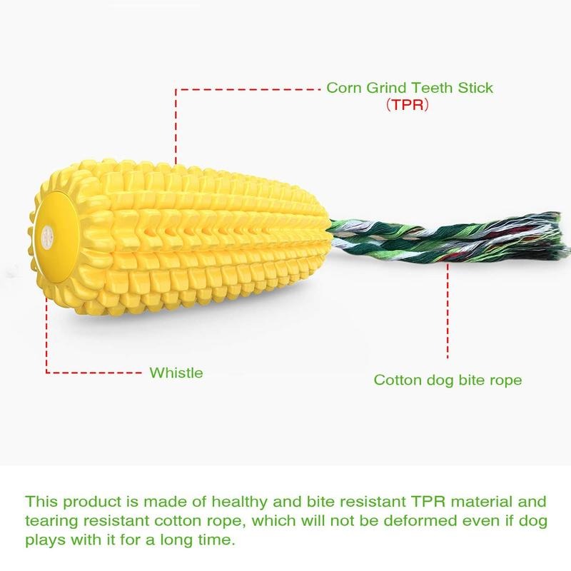 Dog Corn Stick Chew Toy Squeaky Yellow