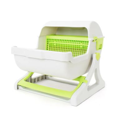 Semi-Automatic Tilting Open Cat Litter Box