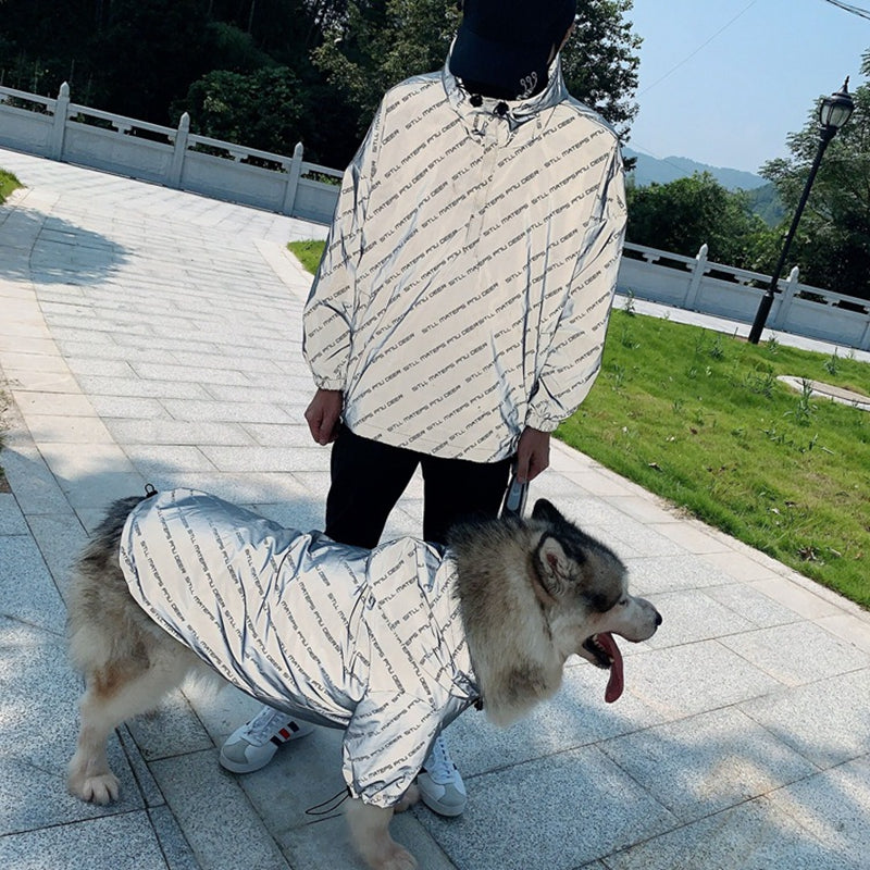 Summer Lightweight Astronaut Dog Raincoat for Medium Breeds