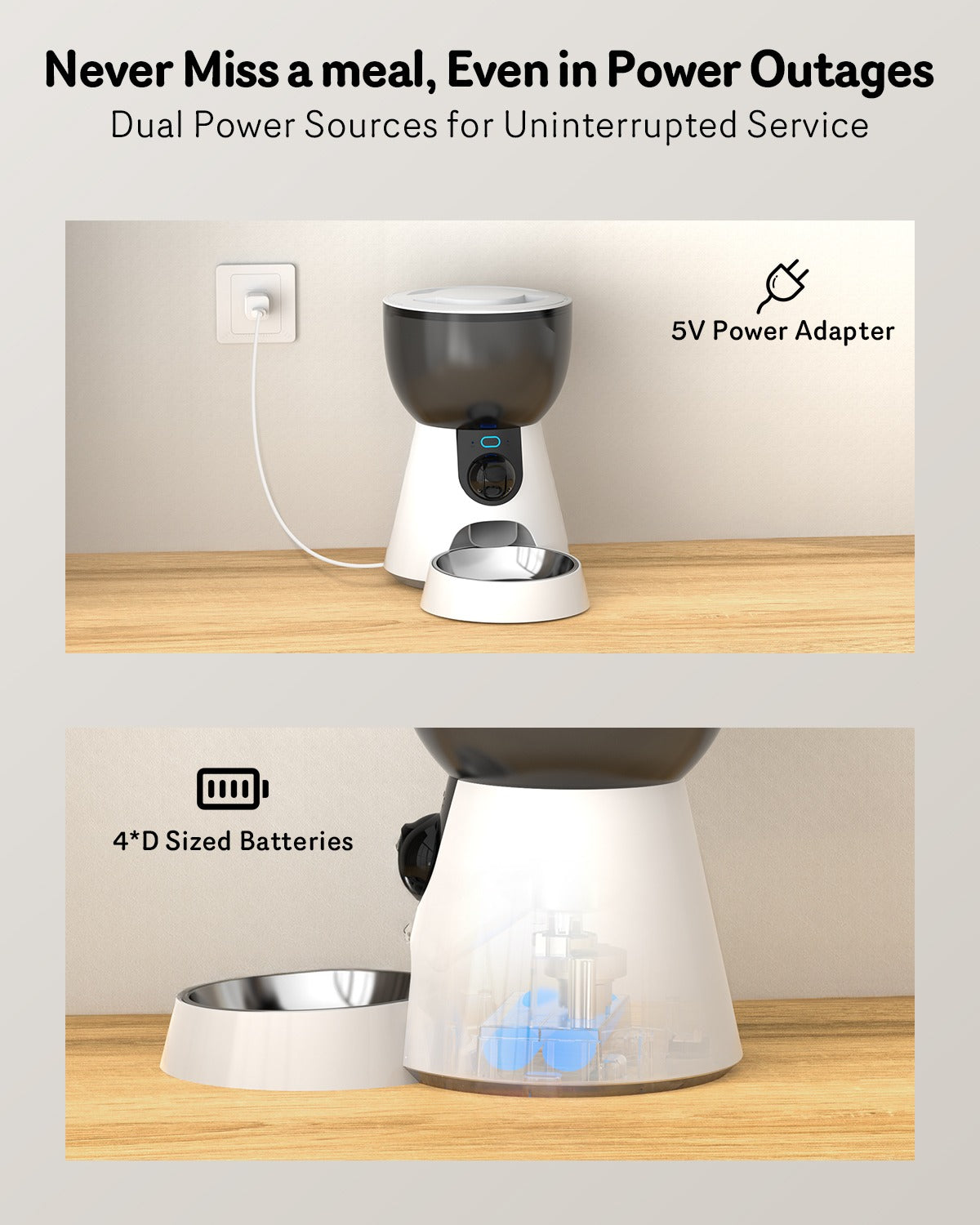 Automatic Cat Feeder with Camera 1080P HD