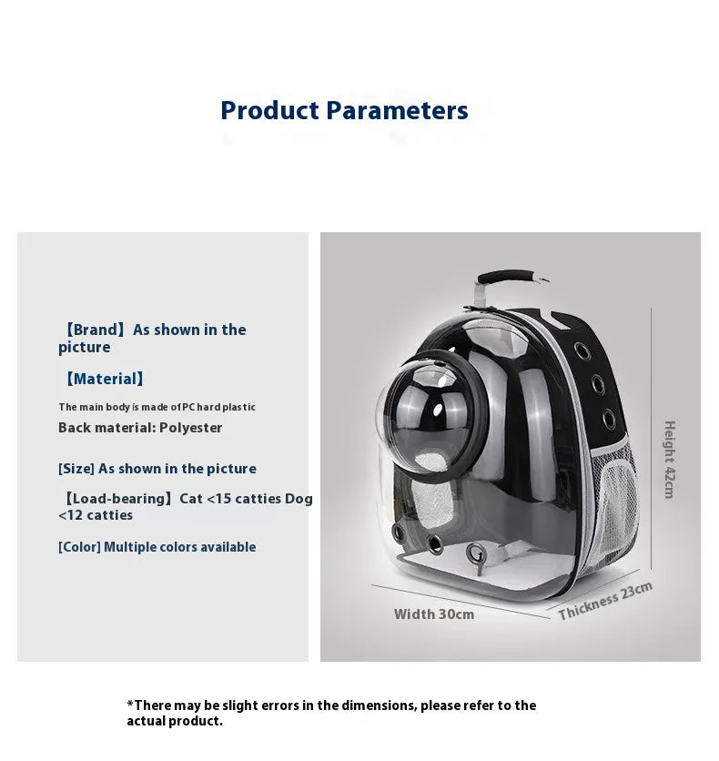 Large Transparent Pet Cat Carrier Backpack