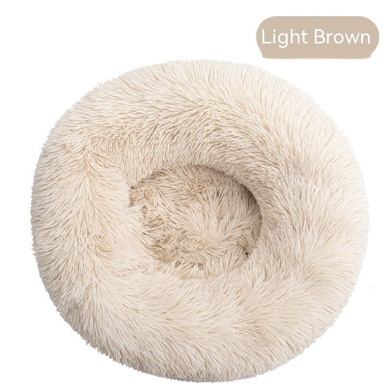 Plush Round Removable & Washable Pet Bed