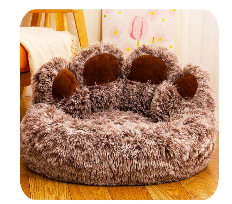 Bear Paw Plush Dog Bed