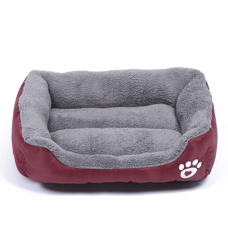 Four-Season Fleece-Lined Pet Cushion Bed