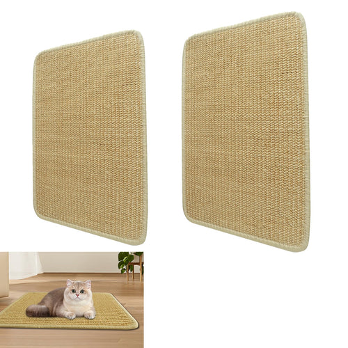 2pcs Cat Scratcher Mat15.7”x11.8”Sisal Cat Scratching Mat Wall Cat Scratch Mat Wall Scratcher for Indoor Cats Cat Scratching Board (2Pcs Natural Color)