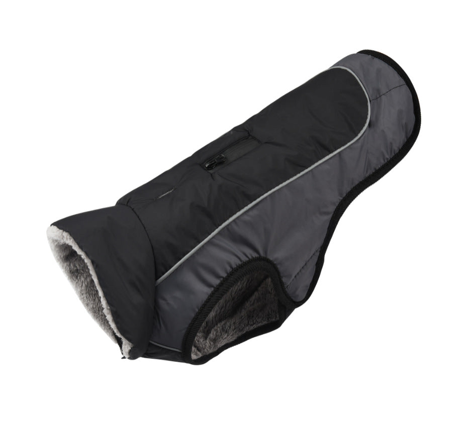 Reflective Waterproof Cotton-padded Dog Clothes with Fur Collar