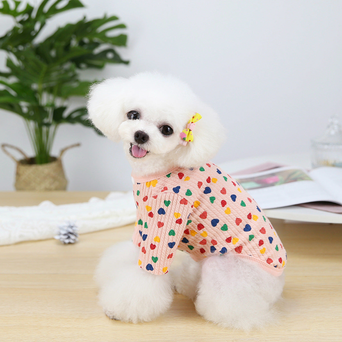 Pet Two-Legged Color Love Bottoming Shirt