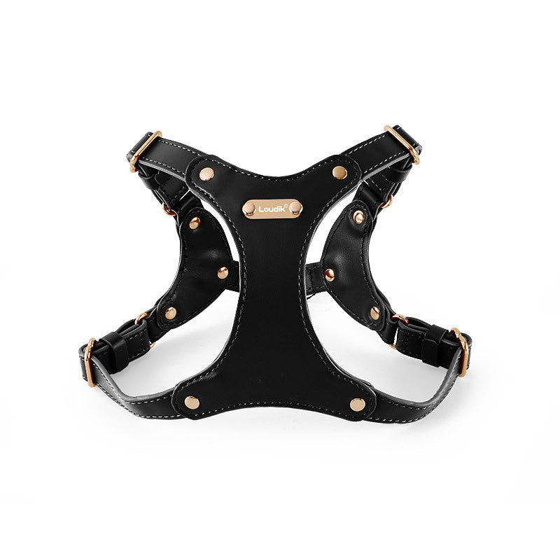 Leather Dog Chest and Back Harness