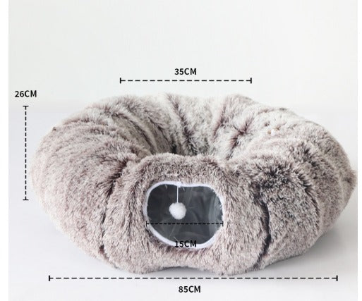 Four Seasons Closed Plush Cat Tunnel Bed