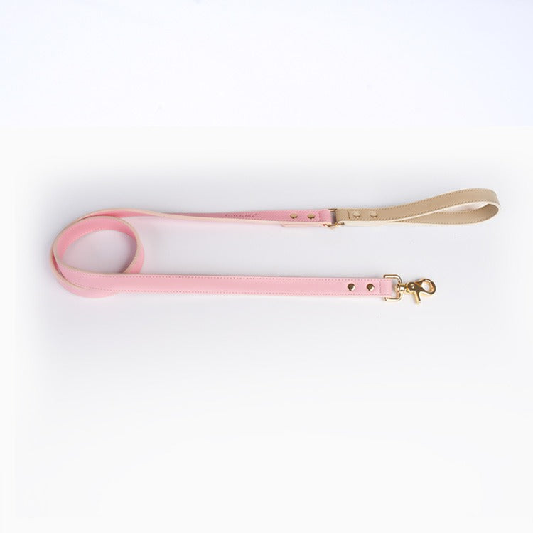 Leather Dog Leash and Collar Set