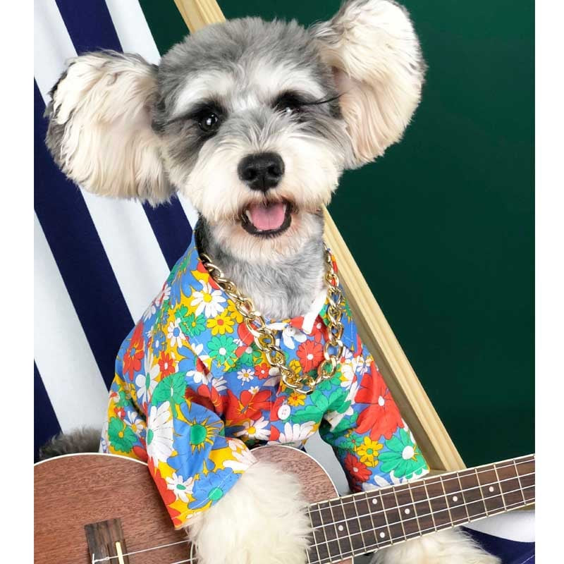 Summer Floral Cotton Shirt for Small Dogs and Cats