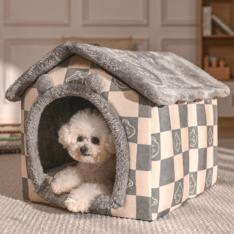 Warm Enclosed Pet Bed Kennel