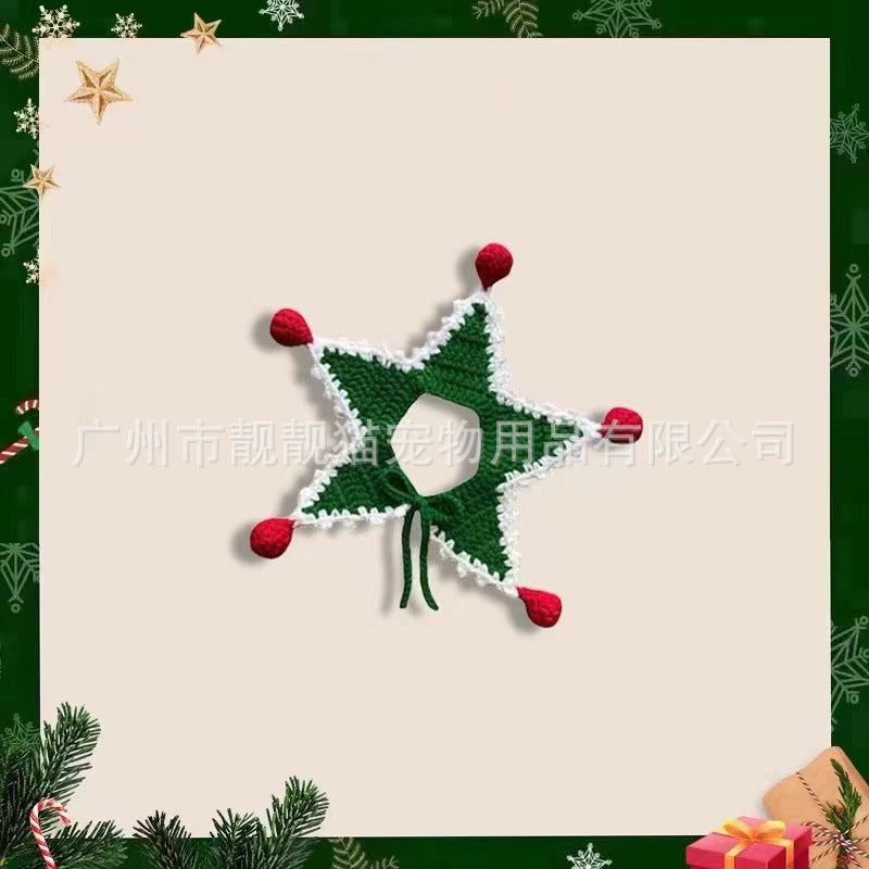 Handmade Christmas Pet Collar with Star Design