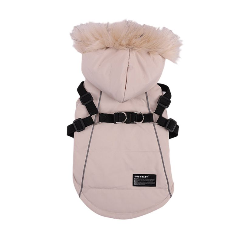Dog Outfit with Fur Tie, Hat, and Vest