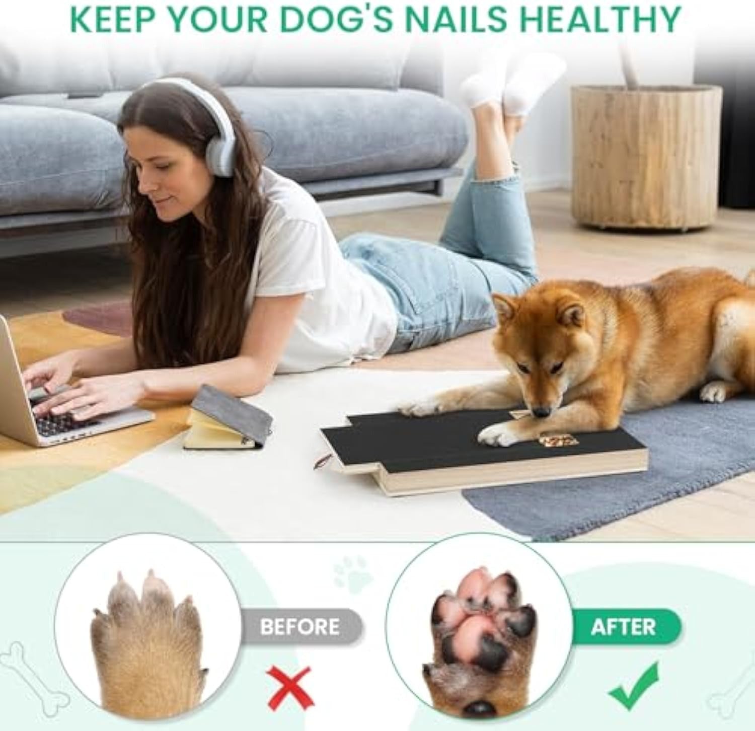 Dog Nail Scratch & Grinder Board with Treat Box