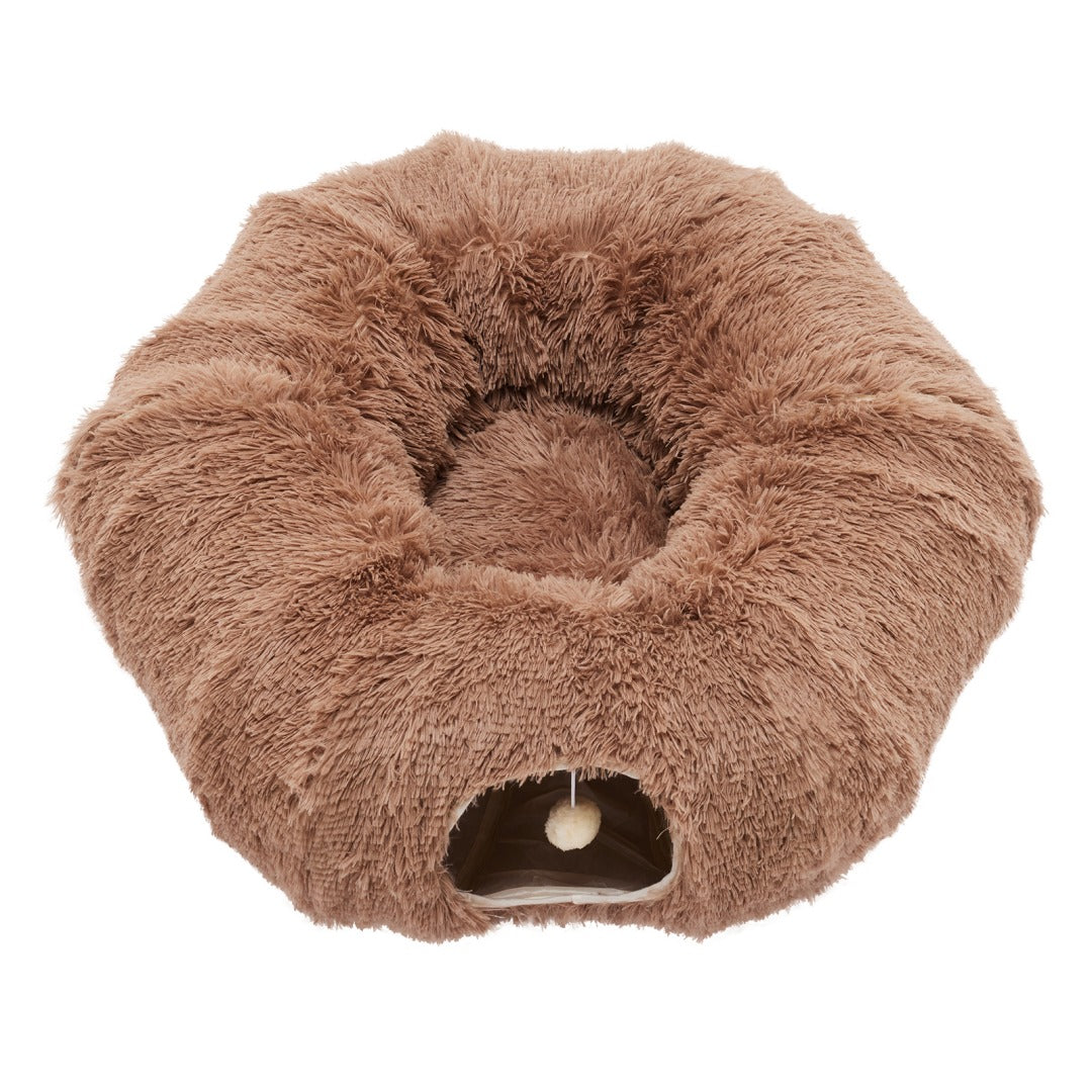 Cat Tunnel with Plush Bed for Cats