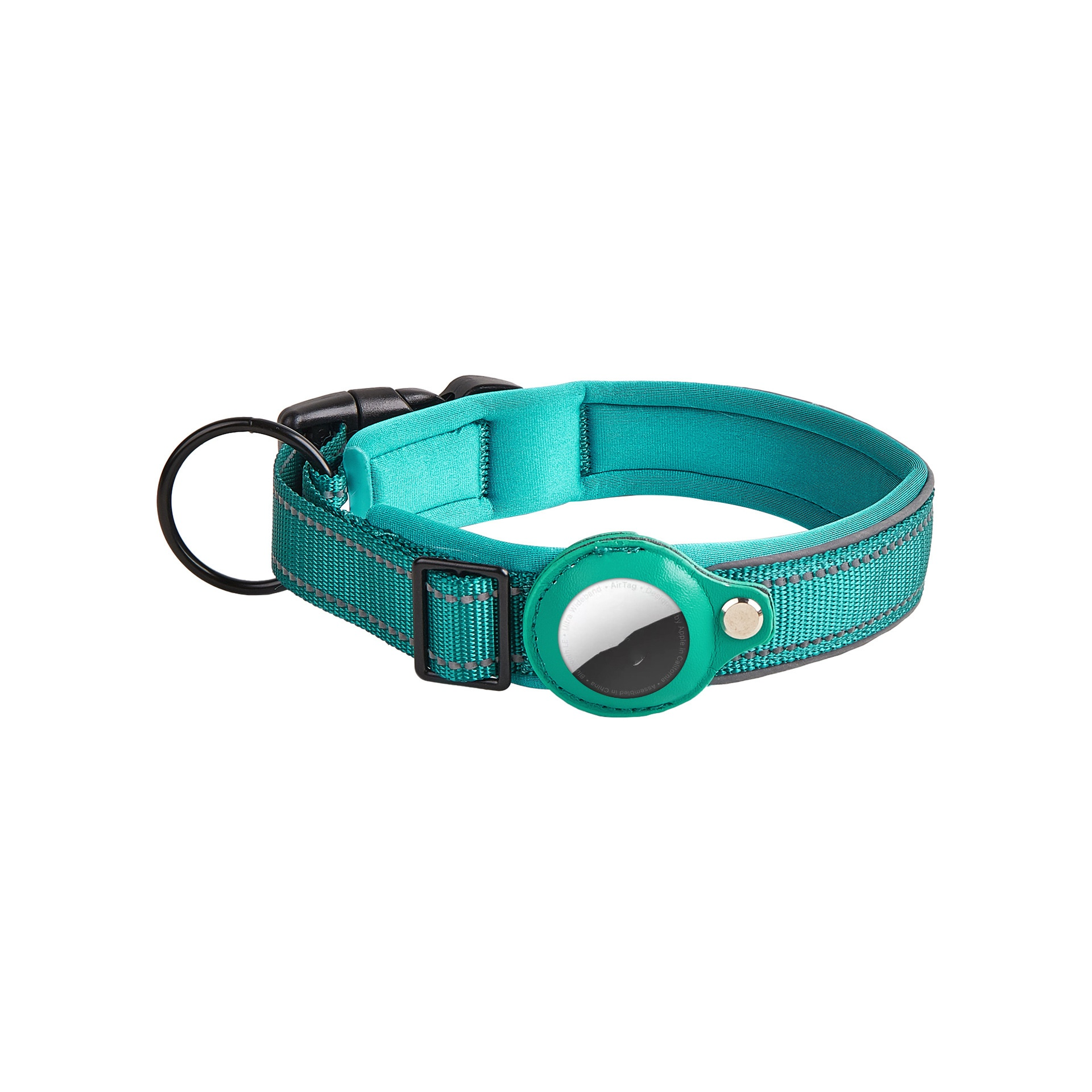 Leather Dog Cat Traction Collar For Airtags Location Tracker