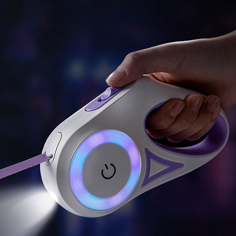 Retractable Dog Leash with Light & Collar