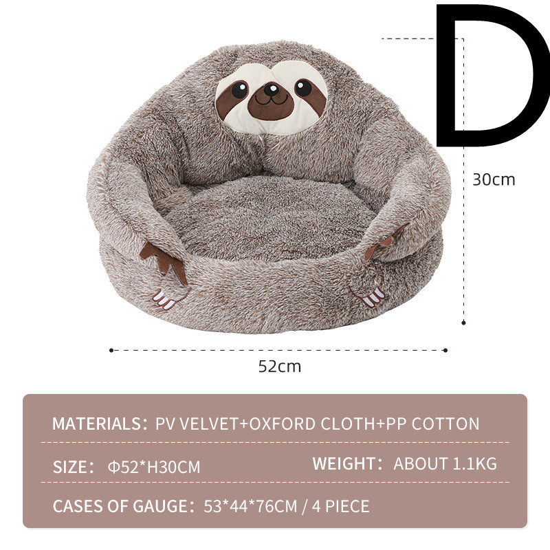 Sloth Pet Nest with Velvet Plush Sofa Design
