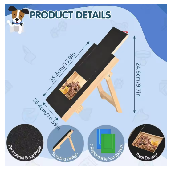 Adjustable Wooden Dog Nail Scratcher