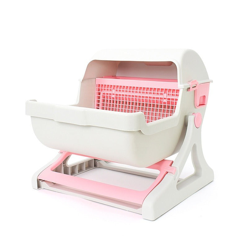 Open Tilting Cat Toilet Semi-automatic Litter Box