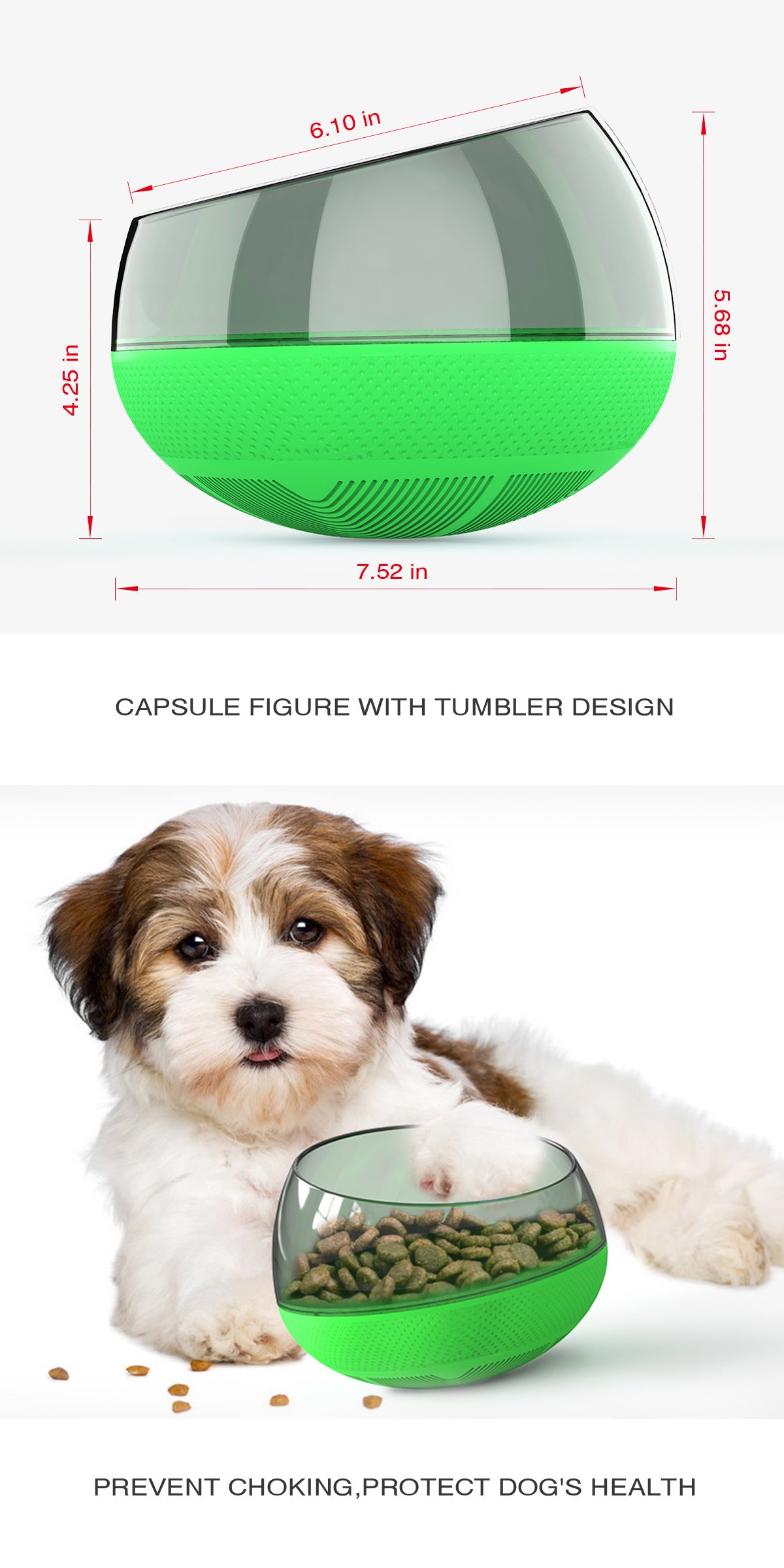 Slow Feed Dog Bowl with Anti-Choke Design for Pets