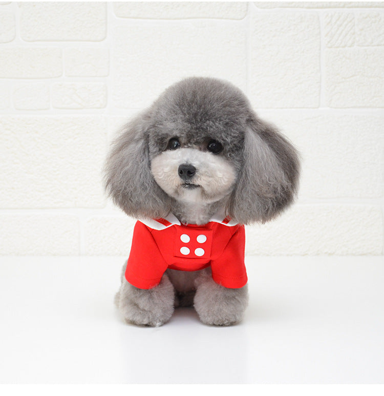 Pet Dog Sailor Outfit for Autumn/Winter Apparel