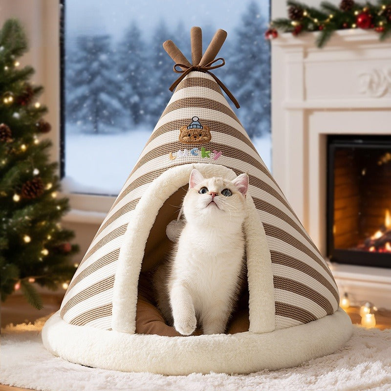 Knitted Warm Santa Pet Bed