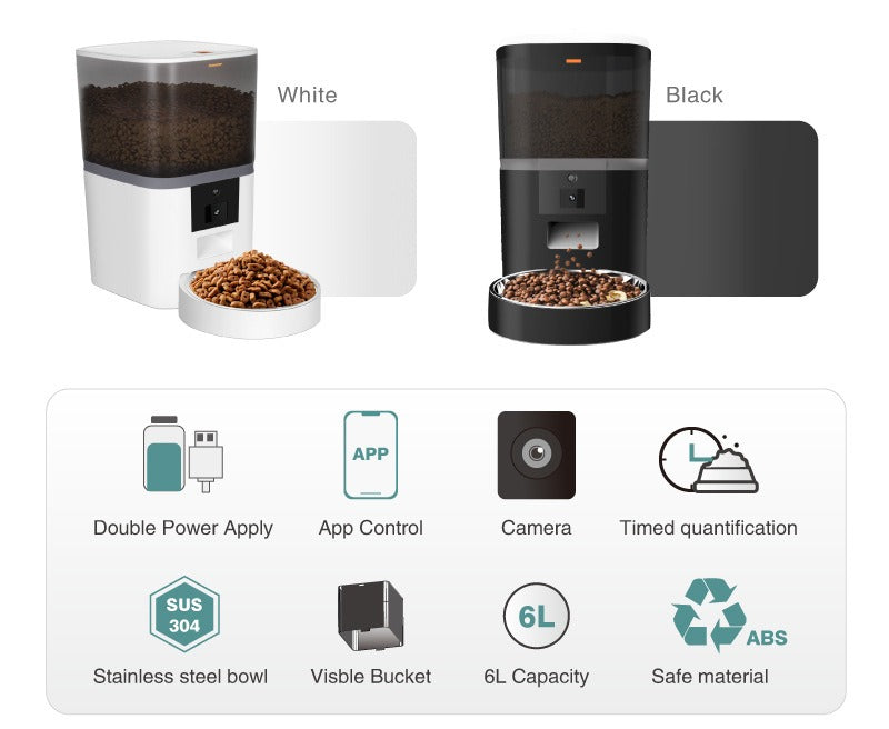 Smart Video Pet Feeder with Adjustable Camera