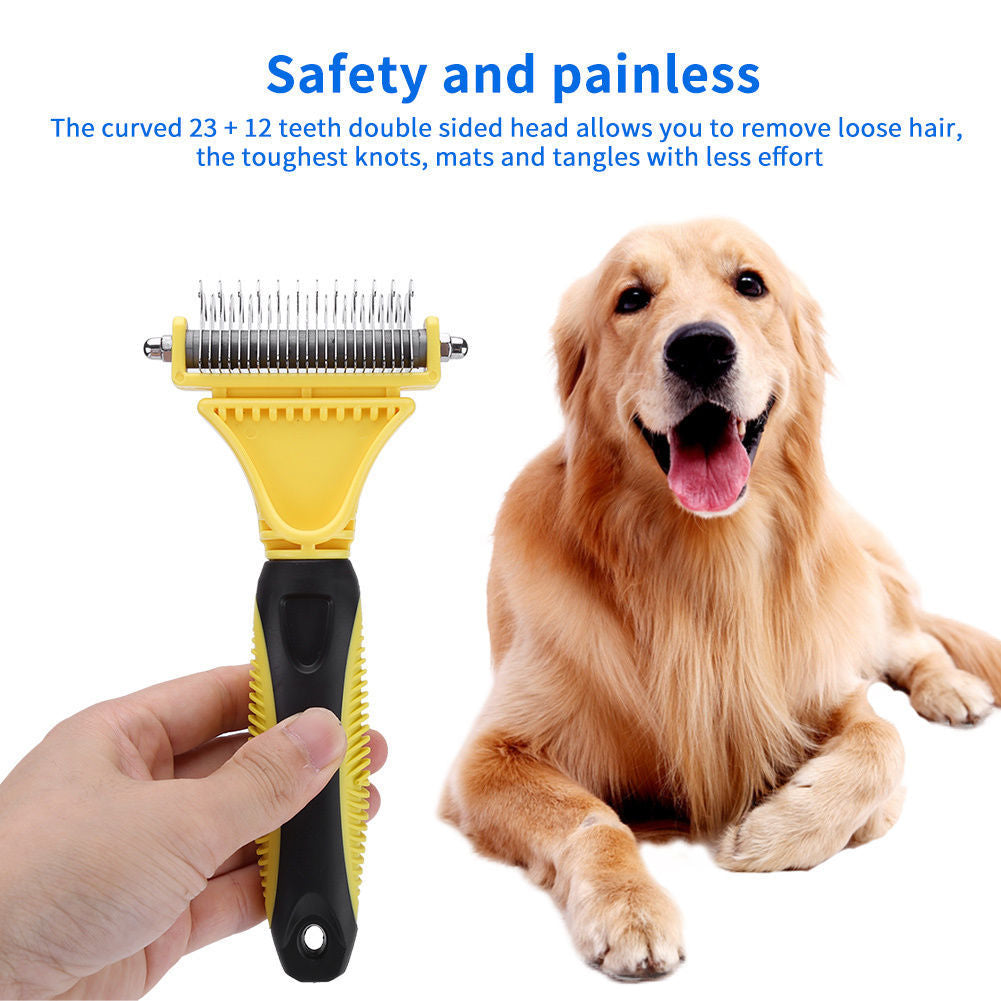 Stainless Steel Double-Sided Dematting Brush for Pets