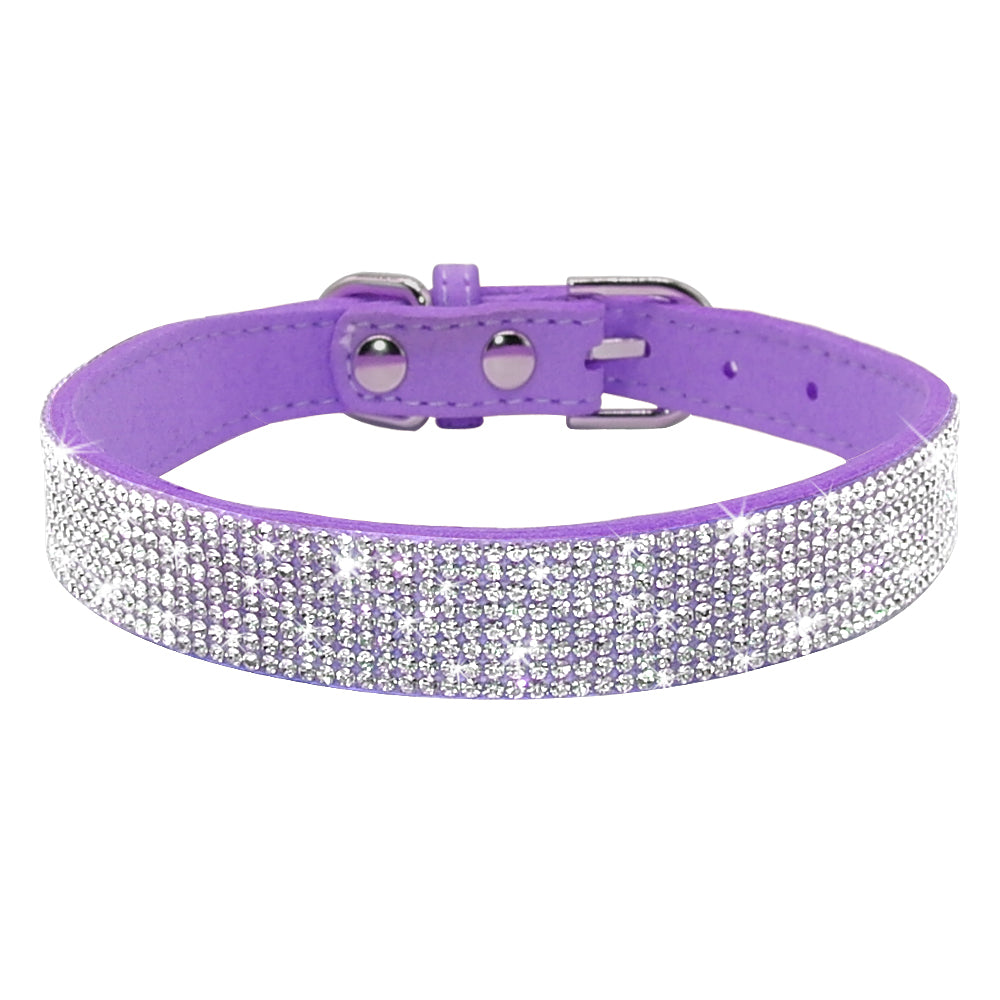 Korean Velvet Pet Leash with Rhinestone Design