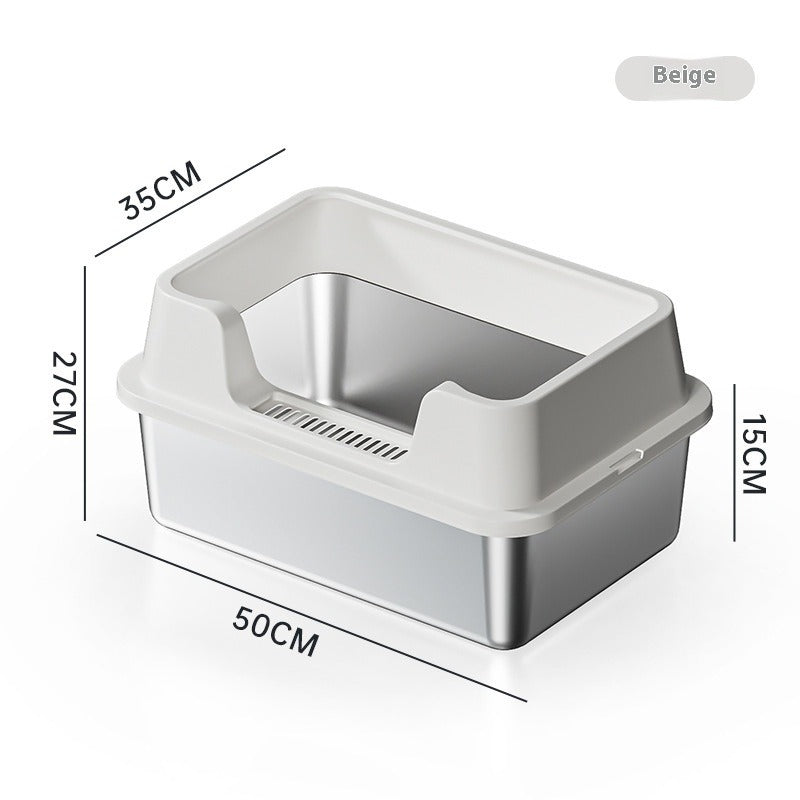 Stainless Steel Semi-Closed Litter Box