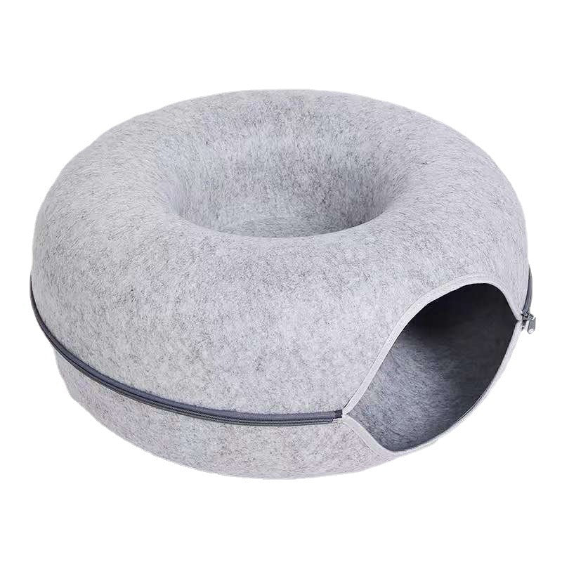 Pet Cat Bed Warm Felt Fabric with Anti-Scratch Mat
