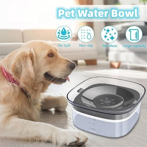 Spill-Proof Slow-Feed Pet Water Bowl (2L & 4L)