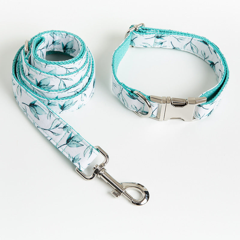 Small Leaf Dog Collar with Traction Rope