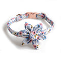 Flower Print Dog Collar with Metal Buckle and Sunflower