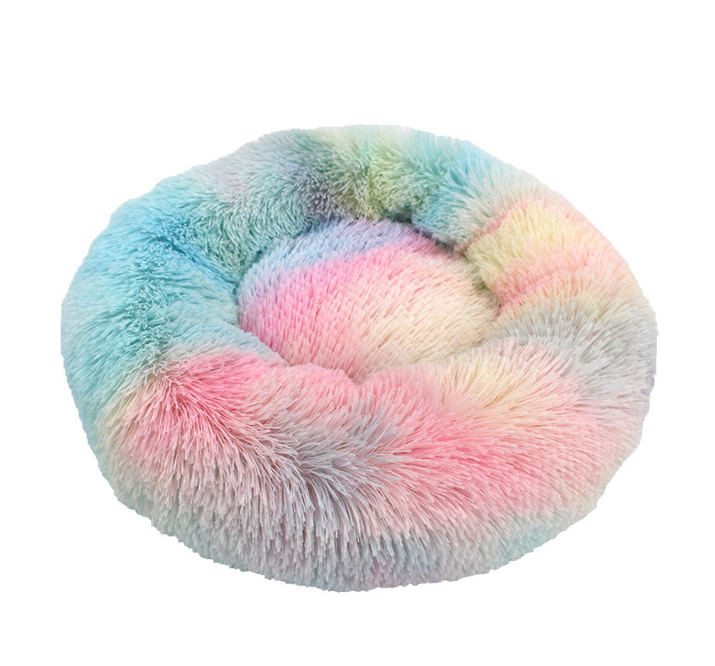 Unicorn Series Colorful Plush Pet Bed (Round)