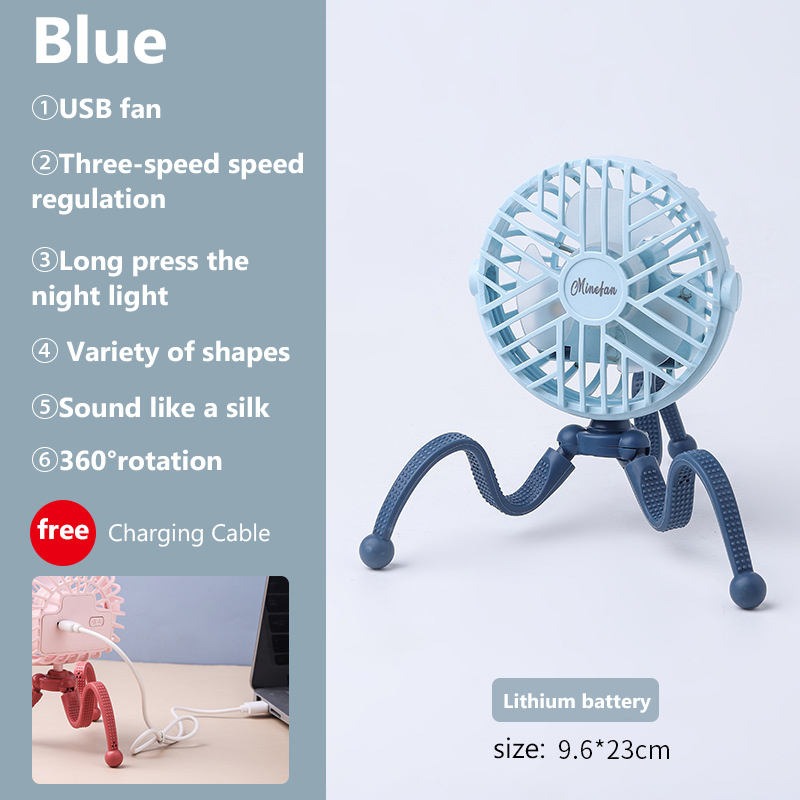 500mAh USB Rechargeable Mini Stroller Fan