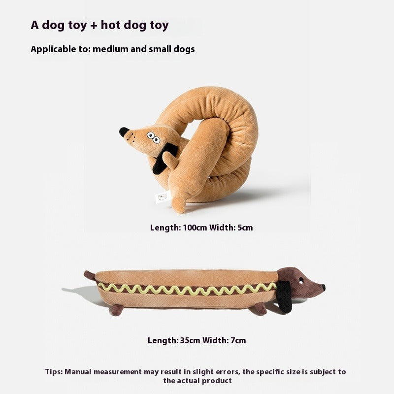 Sausage Dog Plush Chew Toy for Dogs