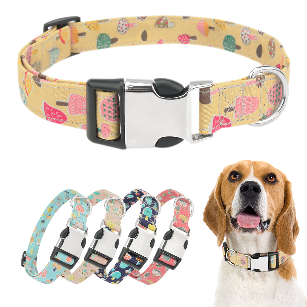 Cartoon Pattern Cute Mushrooms Pet Collar for Dogs