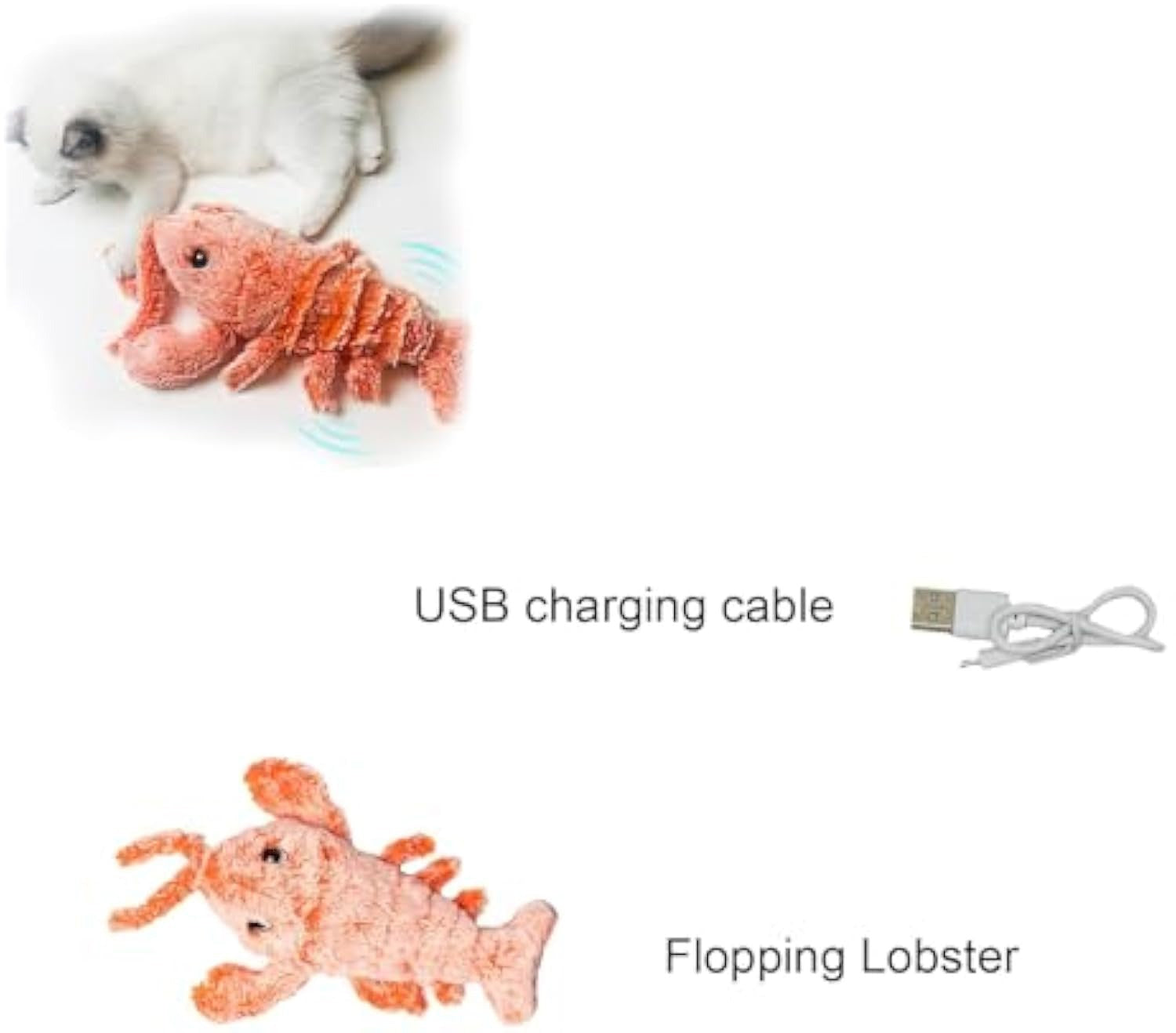 USB Rechargeable Cat Lobster Kicker Toy
