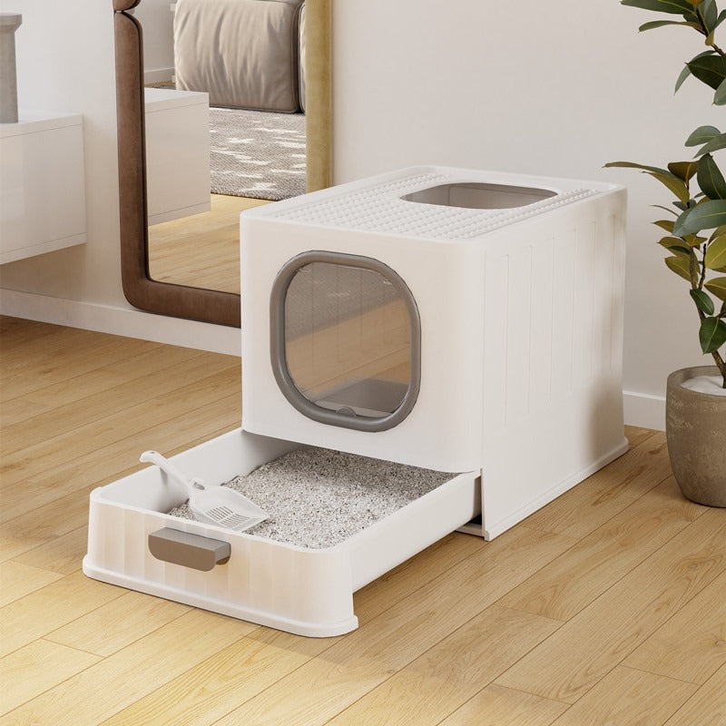 Large Enclosed Folding Cat Litter Box