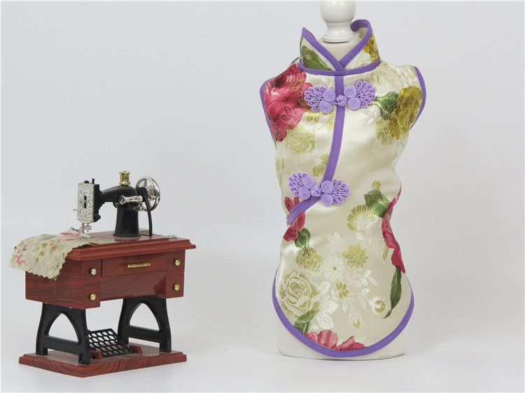 Pet Brocade Cheongsam for Spring, Summer, Autumn