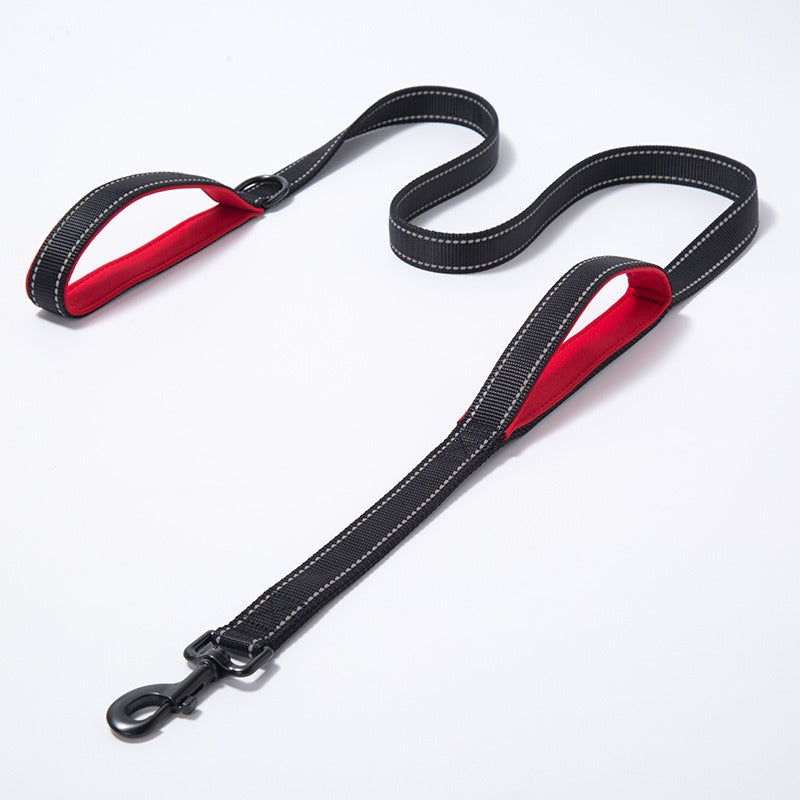 Reflective Nylon Double Dog Leash