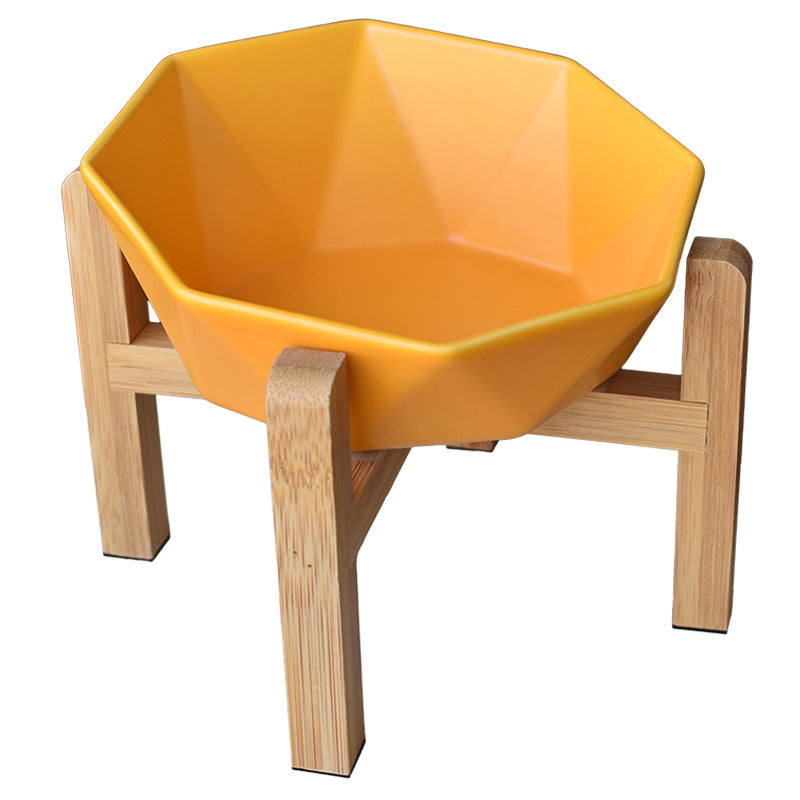 Diamond Cat Bowl with Slanted Design and Elevated Base